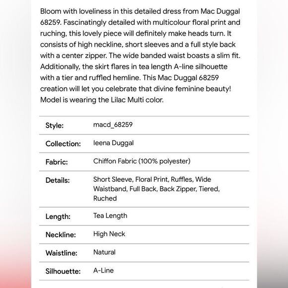 Mac Duggal Ieena 68259 - High Neck Floral Print Evening Dress/ size 4 - Picture 11 of 12